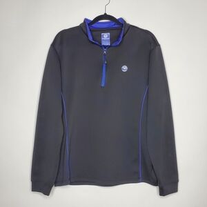 Wimbledon Performance 1/4 Zip Top Adult Size L Long Sleeve Black Pullover Tennis